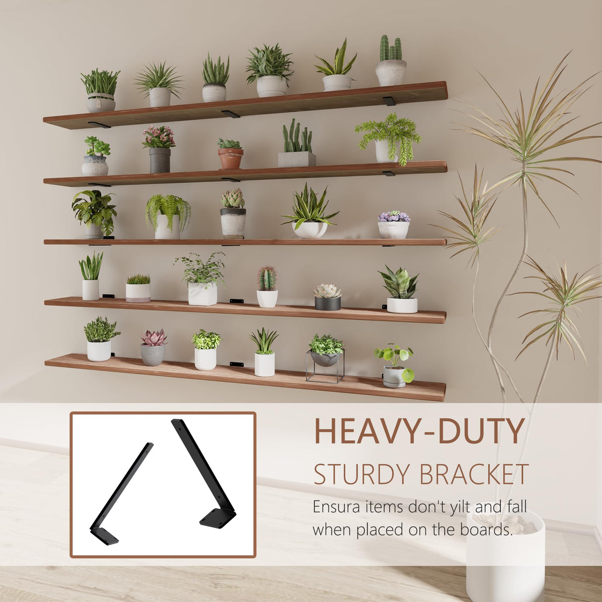 ONOTETUT 5 Tier Book Shelf,Long Floating Shelf for Wall 72 inch,Farmhouse Bookcase Long Shelves,Wall Mounted Bookshelf Display Shelves ONOTETUT