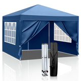 VINGLI 10x10 Pop Up Canopy Tent with Sidewalls, Outdoor Gazebo Canopy Tent, Patio Event Tents Outdoor Commercial Canopy for Parties (Blue) VINGLI