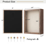 Califortree 8x10 Shadow Box Frame with Linen Back - Sturdy Memory Display Case of Flower, Pictures, Medals and More, Rustic Brown Califortree