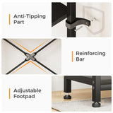 Casaottima Corner Bookshelf 5 Tier, 57 Inches Reversible Book Shelf for Living Room, Industrial Wooden Bookcase with Open Shelves and Metal Frame for Bedroom, Home Office, Kitchen, Black Casaottima