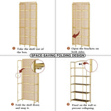 Crofy No Assembly Folding Bookshelf for Living Room, 5 Tier Gold Collapsible Book Shelf for Home Office, Portable Bookcase Storage Organizer Crofy