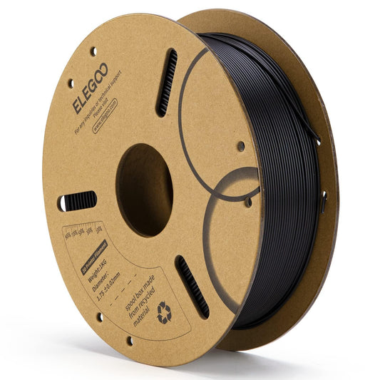 ELEGOO PLA Filament 1.75mm Black 1KG, 3D Printer Filament Dimensional Accuracy +/- 0.02mm, 1kg Cardboard Spool(2.2lbs) 3D Printing Filament Fits for Most FDM 3D Printers - WoodArtSupply