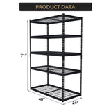 GarveeTech Heavy Duty Garage Shelving Unit, 48 in L x 24 in W x 72 in H Adjustable Storage Shelves, 2500 LBS Load Capacity, Durable Metal Shelves for Garage Organization, Basement, Workshop GarveeTech