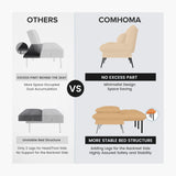 COMHOMA Convertible Futon Sofa Bed, 72″Fabric Futon Couch with Adjustable Backrest, Folding Sleeper Recliner for Living Room Furniture (Orange) COMHOMA