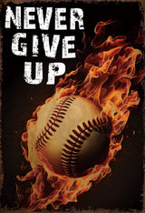 yvkew 5D Baseball Diamond Art Painting Kits for Adults, Burning Baseball Never give up Diamond Dots Paintings for Beginners Home Wall Decor Gifts 10x12 inch yvkew