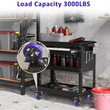 6 Inch Caster Wheels 3000lbs,Heavy Duty Casters Set of 4 with Brake, No Noise Polyurethane Swivel Caster Wheels for Cart,Furniture,Workbench(Free Screws & Spanners) Wieyunn