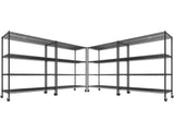 REIBII 55.5''W Storage Shelves 2500LBS Wire Shelving Unit with Wheels Heavy Duty Metal Shelves for Storage Adjustable Garage Storage Rack Pantry Shelf Kitchen Shelving, 75.6" H X 55.5''W X 24" D, 4PCS REIBII