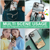 GUESNUY 6 Pieces Sublimation Blank Case Compatible for iPhone 16 Pro Max,Printable Personalized DIY Heat Press Rubber Anti-Slip Protective Custom Phone Cover Cases 6.9 inch Black GUESNUY