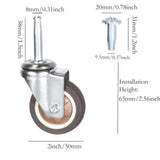 Stem Caster Wheels with 5/16" x 1-1/2" (8 x 38mm) Stem Sockets TPR Replacement Castors Swivel Casters for Carts, Furniture, Dolly, Workbench (2.0 inch Without Brakes) YEWEKE
