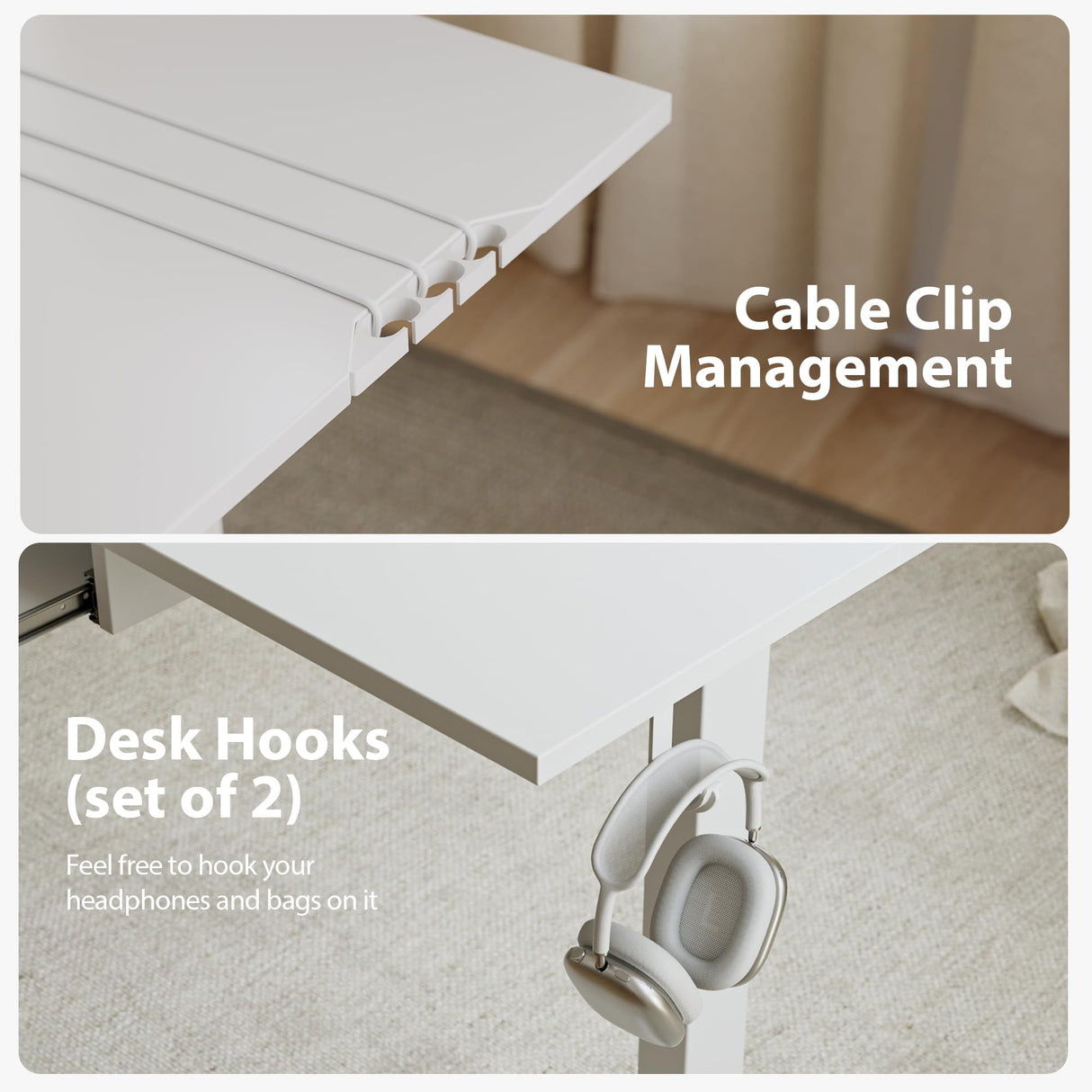 Agilestic L Shaped Standing Desk Adjustable Height, Electric Corner Standing Desk, 63 x 55 inch Sit Stand Computer Table with Splice Board, White Agilestic