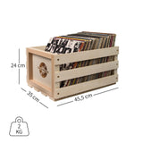 Crosley AC1004A-NA Record Storage Crate Holds up to 75 Albums, Natural Crosley