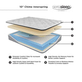 Signature Design by Ashley California King Size Chime 10 Inch Medium Firm Hybrid Mattress with Cooling Gel Memory Foam Signature Design by Ashley