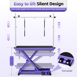 Flying Pig Ultimate Heavy Duty Grooming Table – Electric Lift, Adjustable Height, Non-Slip Surface, Professional Dog & Cat Grooming Arm, Stable & Safe Design for Home and Salon Use -Purple Flying Pig Grooming