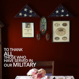 ANLEY Solid Wood Memorial Flag Display Case with Base - Real Glass Front - Wall Mounted Burial Flag Frame - American Veteran USA 5' x9.5' Folded Anley