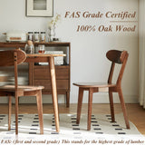 Bamskov 100% Solid Oak Wood Dining Room Chairs - Practical Kitchen Chairs - Wood Chair for Dining Room, Kitchen (1, Walnut) Bamskov