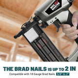 NEU MASTER Pneumatic Brad Nailer, 18 Gauge Nail Gun Fires 5/8-Inch to 2-Inch Brad Nails with Carrying Case, Safety Glasses, 800pcs Nails NEU MASTER
