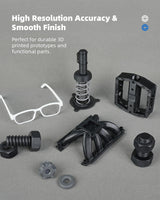 Inslogic Nylon-Like Tough 3D Printer Resin, High Impact Resistance & Flexibility for LCD, DLP, SLA Resin 3D Printers, Durable, Low Shrinkage, 365-405nm UV-Curing Resin for Functional Parts, 1kg, Black Inslogic