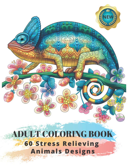 Adult Coloring Book : 60 Stress Relieving Animals Designs: A Lot of Relaxing and Beautiful Scenes for Adults or Kids