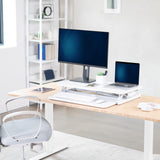 VIVO Desk Converter 32 inch Height Adjustable, MDF Wood Sit to Stand Riser, White, DESK-V000SW VIVO