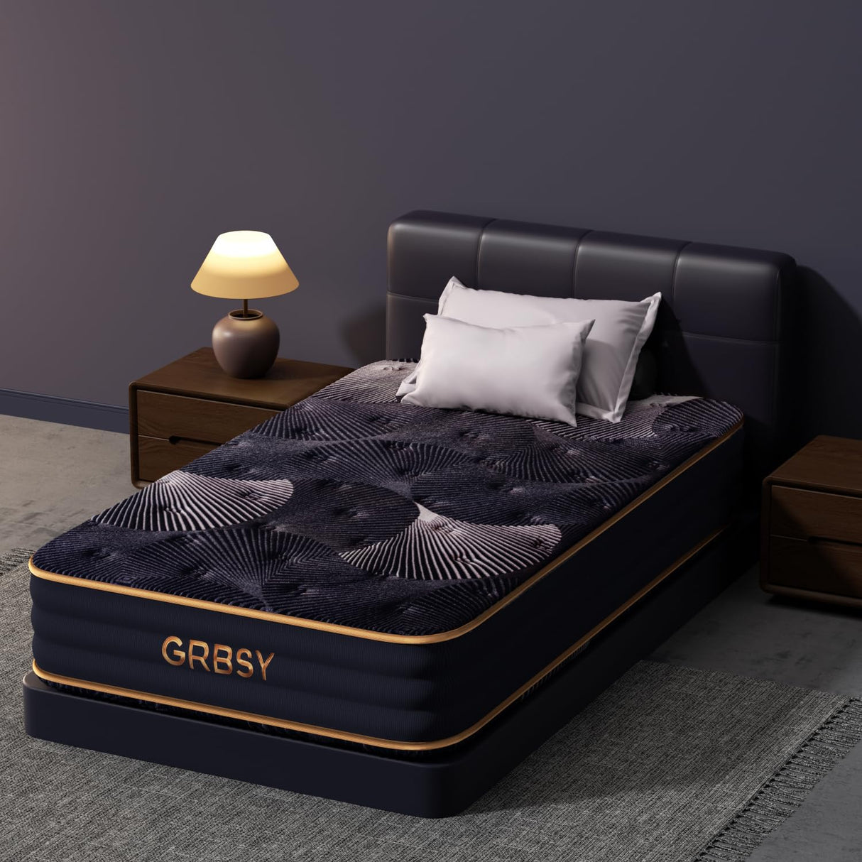 Grbsy Mattress, 12Inch Twin Gel Memory Foam Mattress, Two-Sided Firmmess, Pressure Relief, CertiPUR-US Certified, Cooling Copper Gel Bed in a Box Grbsy
