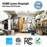 Metalux SHP 4 ft. 128-Watt Equivalent, 10000 Lumens Integrated LED, White Shop Light, 4000K CCT Metalux