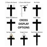 PK Décor Faux Wood Cross - Grave Picture For Cemetery Waterproof - Sympathy Engraved Gift - Cross Memorial Stake - Funeral Yard Sign Custom - Last Minute (Cross Antique Pine) PK Decor