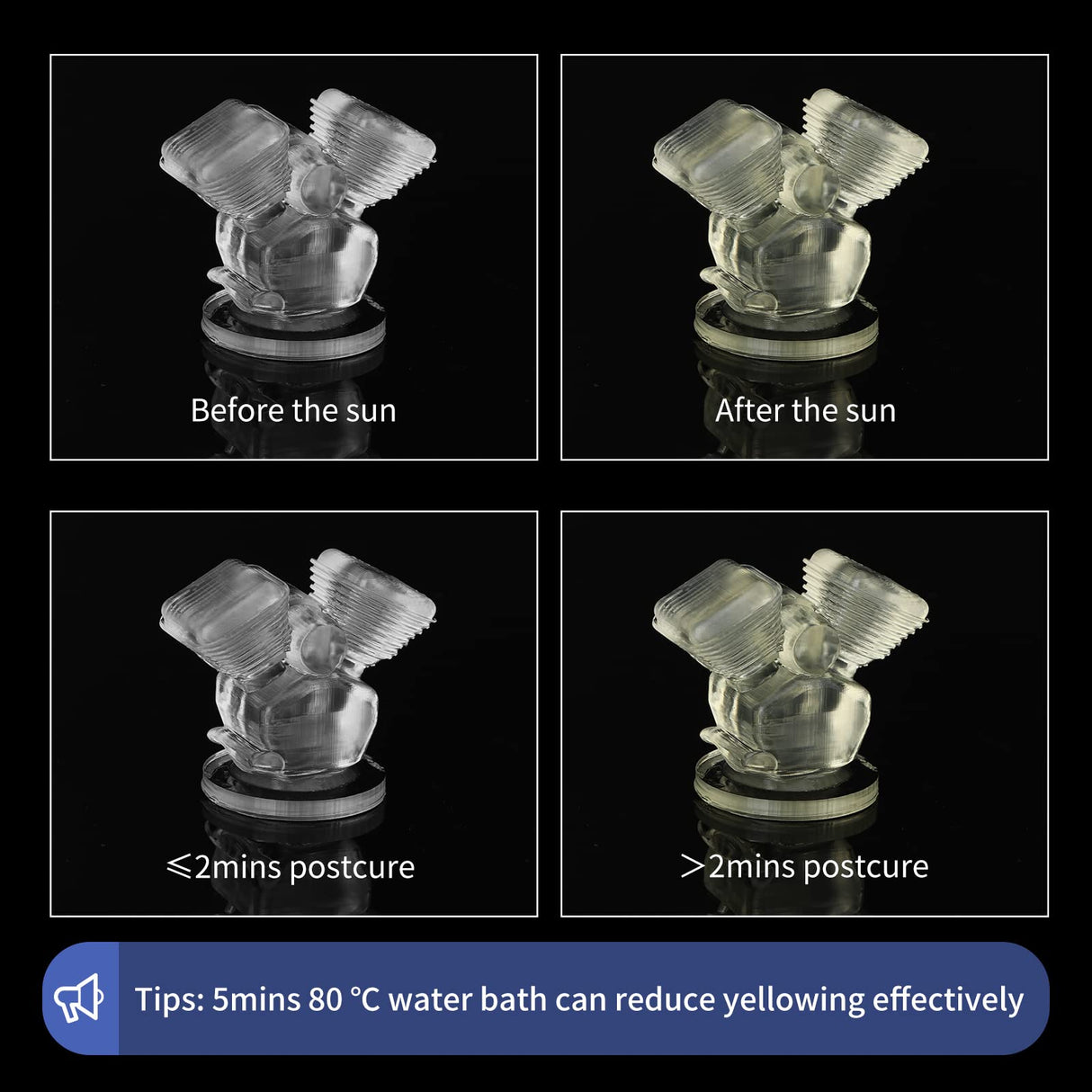 ANYCUBIC Water Wash 3D Printer Resin, 405nm High Precision UV-Curing 3D Resin, Low Shrinkage Standard Photopolymer Resin for 8K Capable LCD DLP Resin 3D Printer Printing (Clear, 500g) ANYCUBIC