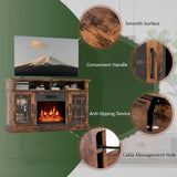 SIMOE Fireplace TV Stand for 55 TV, 48 Inch Tv Stand with 18 Inch Electric Fireplace Heater, Mondern Tv Console w/Cabinets & Doors, 6H Timer & Remote Control for Living Room, Home SIMOE