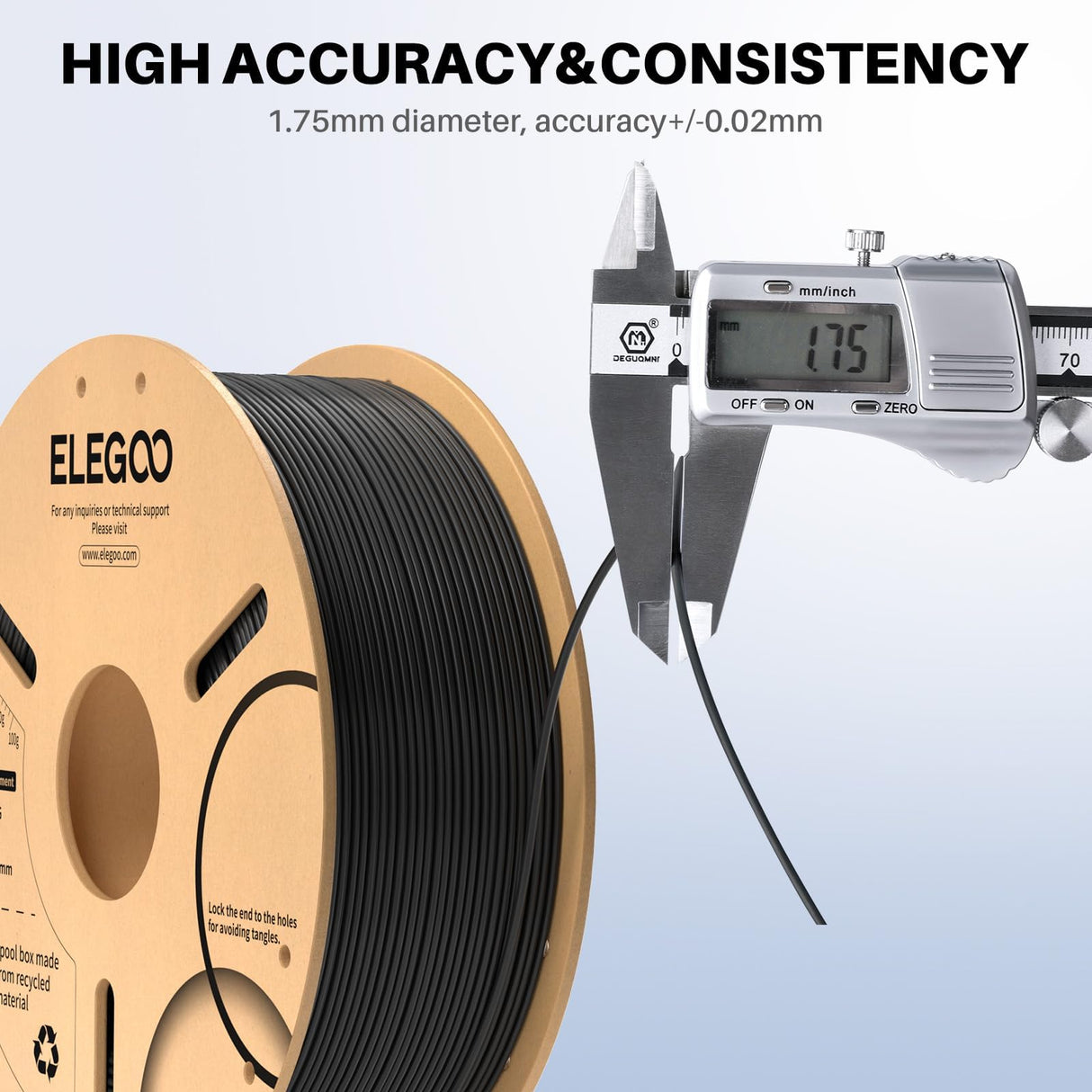 ELEGOO PLA Plus Filament 1.75mm Brown 1KG, PLA+ Tougher and Stronger 3D Printer Filament Pro Dimensional Accuracy +/- 0.02mm, 1kg Spool(2.2lbs) Fits for Most FDM 3D Printers ELEGOO