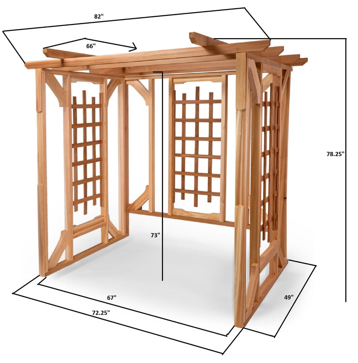 All Things Cedar PO72-S Cedar Pergola Garden Arbor Swing Set | Handcrafted Wood Swing for Backyard | Garden Outdoor Swing | Luxurious Cedar Outdoor Patio Swing Set 82x72x74 All Things Cedar