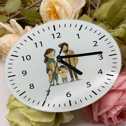 QOMOLANGMA 20pcs Sublimation Blanks with Clock 7.8 in Round Glass Photo Picture Frame Sublimation Blank Glass Photo Frame with Clock Glossy