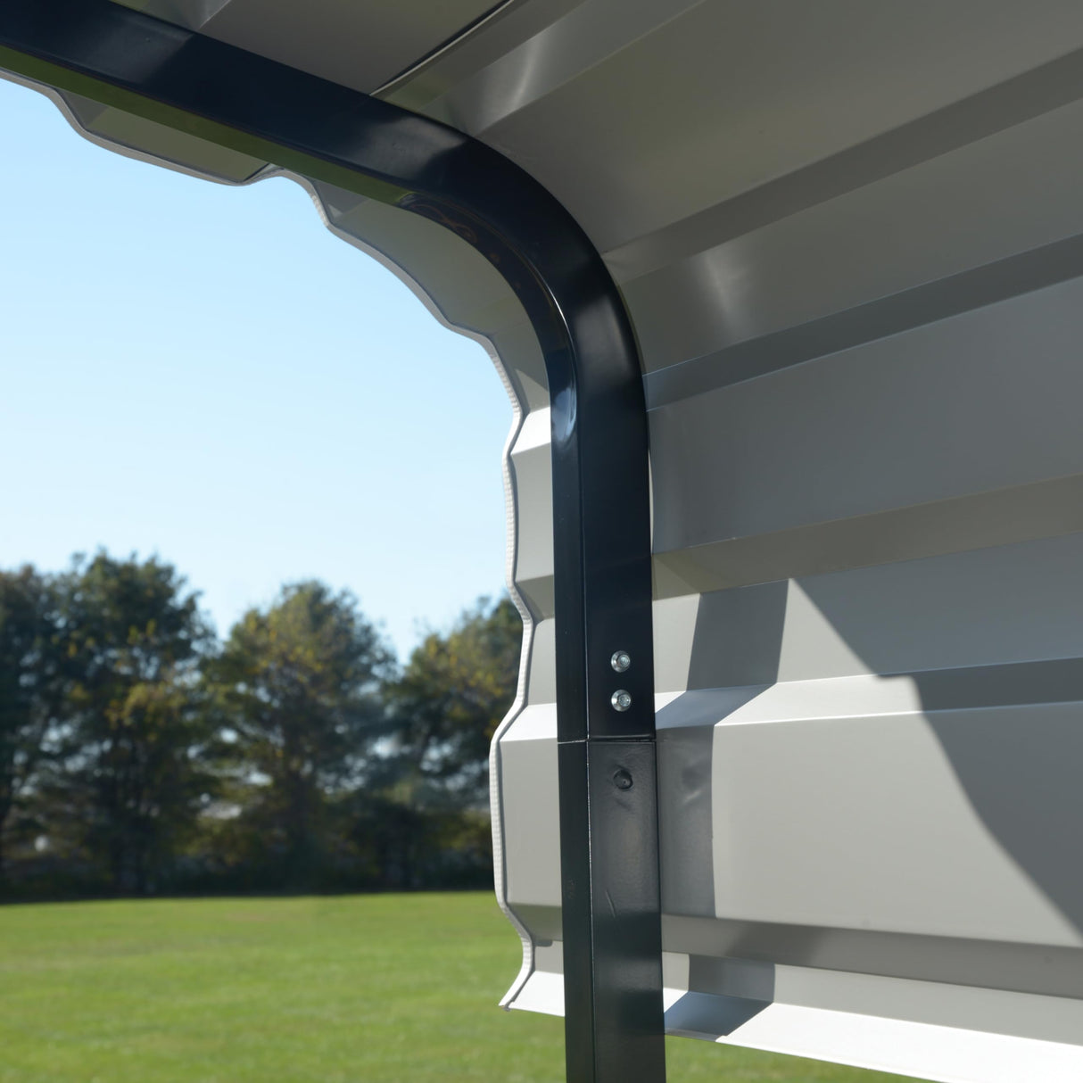 Arrow Carports Galvanized Steel Carport, Compact Car Metal Carport Kit, 10' x 15' x 9', Charcoal Arrow Shed