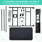 43.6" Pet Grooming Table for Large Dogs, Heavy Duty Height Adjustable Dog Grooming Table With Overhead Arm & Noose Height Range 22''-39'', Maximum Capacity Up to 350 Lbs, Black GarveeHome