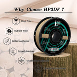 HP3DF PLA Filament, Wood PLA, 3D Printer Filament, PLA Filament 1.75mm Dimensional Accuracy +/- 0.02mm, 1KG Spool (2.2 lbs), Fit Most FDM Printer (Wood) HP3DF