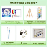 cviokrdu Dolphins Paint by Numbers Kit for Kids with Frame - Wooden Easel, Sea Animals Paint by Numbers for Kids Ages 4 8 12, Easy Acrylic Oil Painting Kits for Home Wall Decoration 8x8 inch cviokrdu