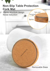 Nucookery 360° Rotating Utensil Holder, 7.2" Large Utensil Crock, White Ceramic Cooking Utensil Organizer with Countertop-Protection Cork Bottom for Farmhouse Kitchen Decor Gift (White) Nucookery