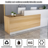 Reception Counter Desk, Front Counter Desk with Lockable Drawers, Modern Retail Counter, Wooden Computer Desk Reception Table, for Checkout Office/Beauty Salon/Lobby 160x60x100cm F-Right ZXLBTNB