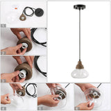 KSANA Pendant Lights Kitchen Island, 1-Light Farmhouse Kitchen Pendant Lighting Over Island, 7.5'' Rustic Wood Pendant Light Fixtures with Clear Glass Shade KSANA