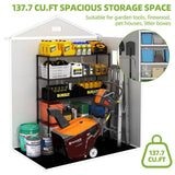 YOFE Outdoor Storage Shed 6x4.4FT, Resin Shed with Floor,Plastic Shed with Floor for Garden Tool,Waterproof Outdoor Resin Shed,Lockable Doors for Patio,Yard,Lawn (LightGray 6x4) YOFE