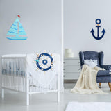 Burbell 6 Pack Large 11 Inches Unfinished Nautical Wood Cutouts for Crafts Unfinished Wooden Anchor Ship Wheel Boat for DIY Projects Nautical Party Decorations Burbell