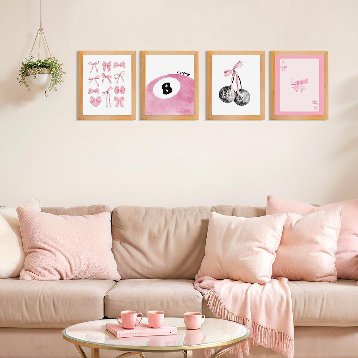 Yeaqee 4 Pcs Diamond Art Kits DIY Painting for Adult Aesthetic Wall Diamond Crafts Aesthetic Room Decor Cute Painting Pictures 5d Craft Wall Decor for Home 10 x 11.8''(Coquette) Yeaqee