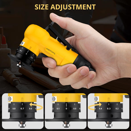 AMTOVL Air Chamfer Tool, Mini Pneumatic Chamfering Machine, 30000 RPM Pneumatic Chamfering Tool, 45 Degree Air Beveling Machine with 1/4 Inch Air Inlet for Metal, Wood, Acrylic Deburring and Trimming AMTOVL