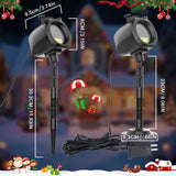 Halloween Christmas Laser Lights Projector Outdoor with 4 Dynamic Slides, 2-in-1 Moving RGB Firefly Laser Lights with Remote,Timer, Landscape Holiday Porjector for Window Wall Xmas Decor Qardoz