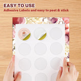 HABGP 2" Round Sticker Labels, Matte Circle Stickers for Inkjet Printer, Printable Blank White Strong Adhesive Labels for Logo, Business, 30 Sheets, 360 Labels habgp