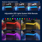 DobleCliCli LED End Table Set of 2, Modern Bedside Table with Storage, 20.5" Tall End Tables Bedroom Set of 2 with 2 Drawers, LED Furniture for Bedroom, Living Room, and Playroom, Black DobleCliCli