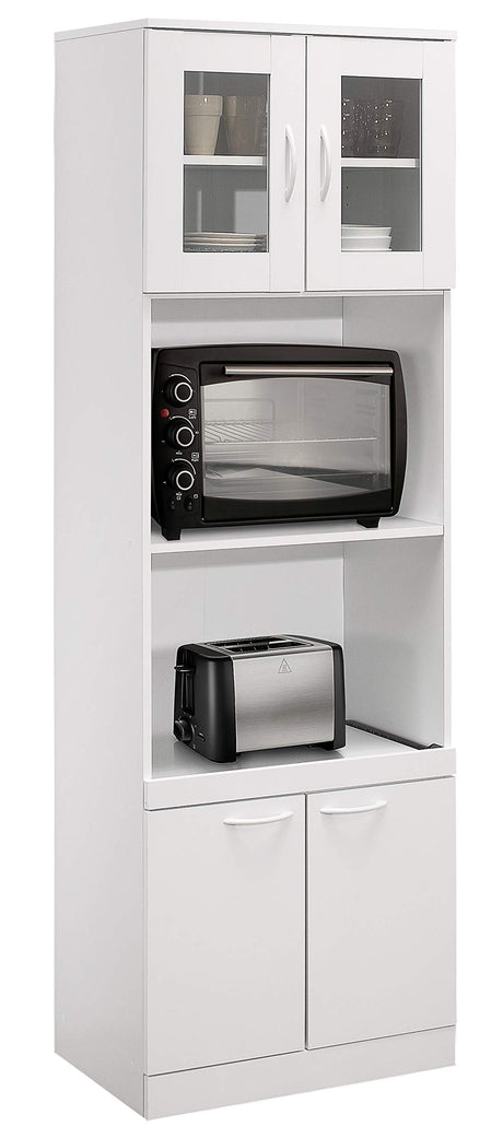 Kings Brand Furniture - Danbury Tall Kitchen Pantry, Microwave Storage Cabinet, White Kings Brand Furniture