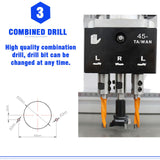 WYDDDARY Pneumatic Hinge Boring Insertion Machine Hinge Drilling and Boring Machine Woodworking Drilling for Cabinet and Furniture Single Head(45-9.5) 110V 1500W 2880RPM 0-50mm Depth WYDDDARY