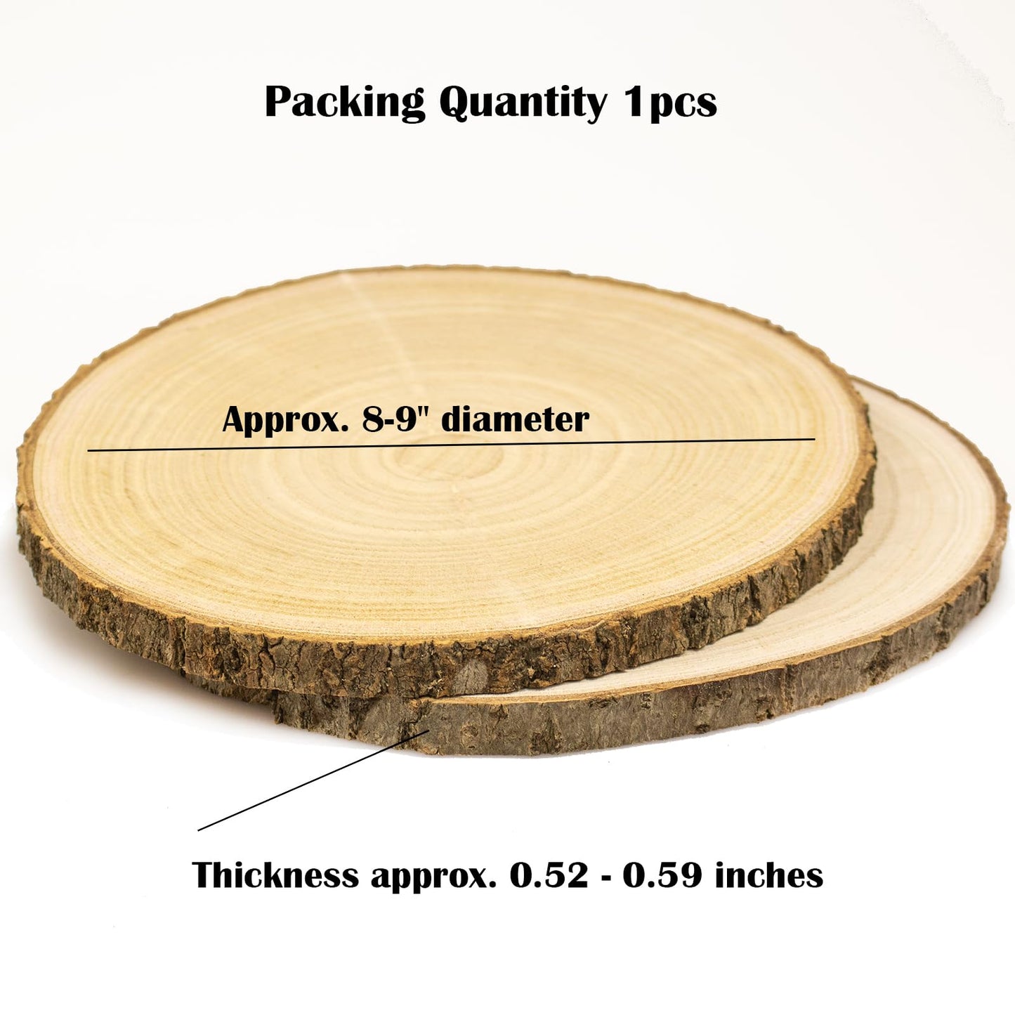 Natural Wood Slices 1 Pcs 8-9 Inches Large Wood Slices for Centerpieces Unfinished Wood Rounds for Crafts and Table Decorations Rustic Wedding Centerpiece Wood Circles for Holiday Decor DIY Projects