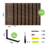 Fixwal Floating Shelves, Width 4.7in Rustic Wood Wall Shelves Set of 8, Wall Storage Shelves for Bedroom, Living Room, Kitchen, Bathroom, Office and Plants (Dark Carbonized Black) Fixwal