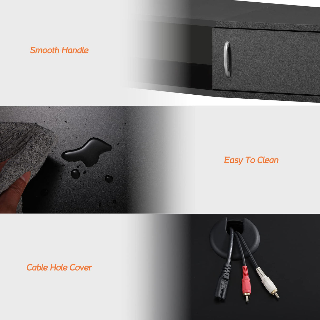 FITUEYES Floating TV Stand Wall Mounted Shelf with 16 LED Lights, Wood Media Console Entertainment Center Under TV, Cabinet Hutch Desk Storage for Home and Office,Black FITUEYES